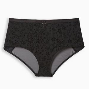 Mesh and Flocking Mid Rise Brief Panty